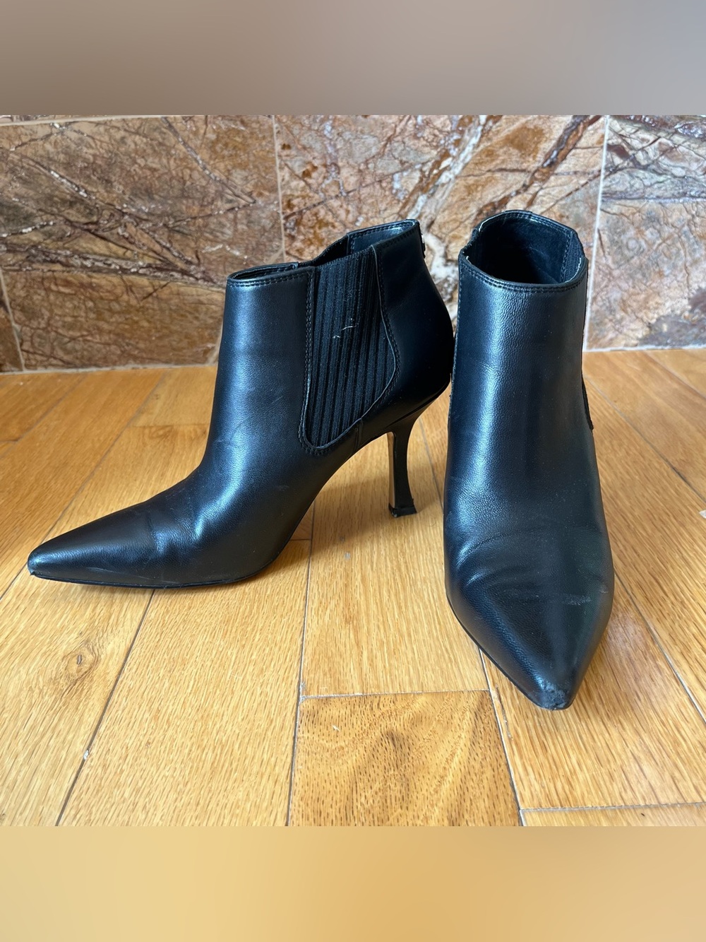 Nine West Black Pointed Toe Stiletto Ankle Boots